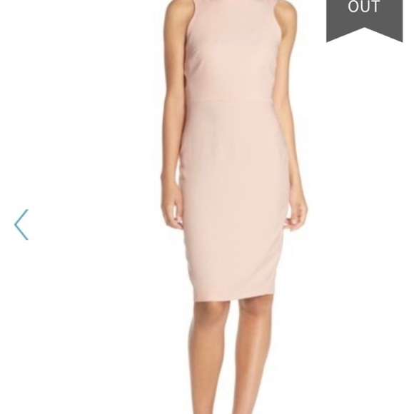 French Connection Peach Apricot Cut Out Bodycon Pencil Dress XXS Size 2 - Picture 2 of 7